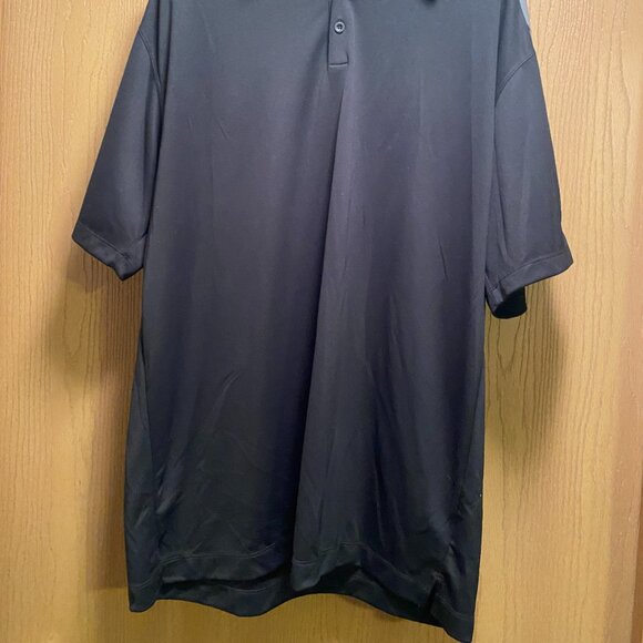 Nike Mens Large Golf Polo Shirt Short Sleeve black gray DriFit logo - Picture 2 of 4